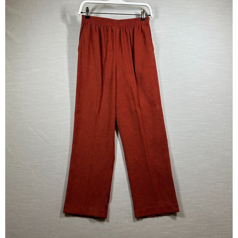 Alfred Dunner Stretch Pants Women 8 (Fits 24-32) Paprika‎ Red Elastic Waist Y2K